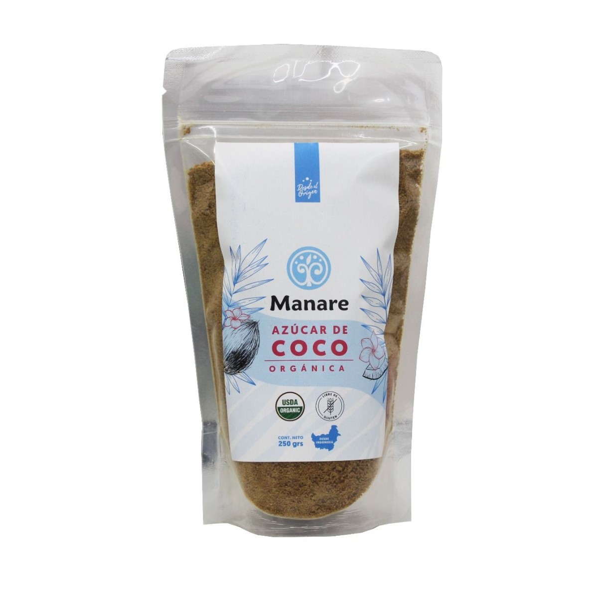 Azúcar de Coco Orgánica Manare 250 gr